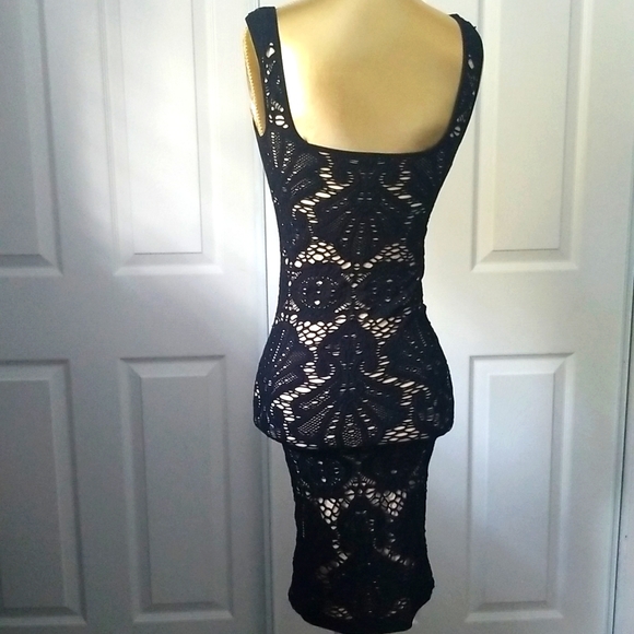 Intimately Free People Black Medallion Crochet Bodycon Dress Size XS - Picture 10 of 14